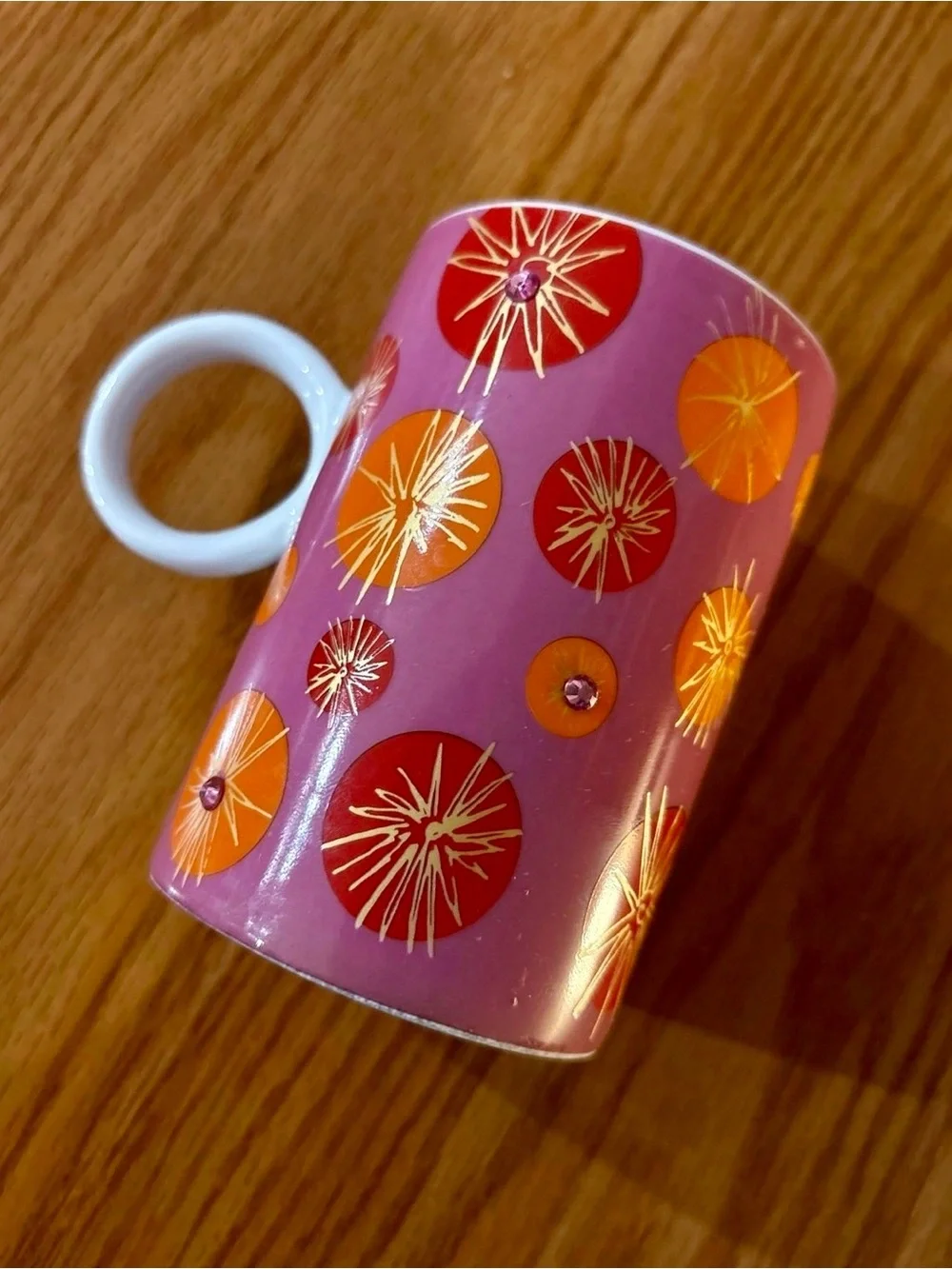 Festive Pink Starburst Mug with rhinestones by Julia Minasian for Target